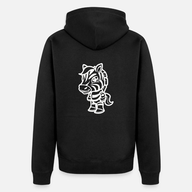 Zebra Comic - Unisex Premium Organic Zip Hoodie - black