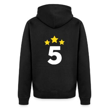 5 Year Star - 5th Anniversary Gift - Unisex Premium Organic Zip Hoodie - black - Back - Nico (187cm)
