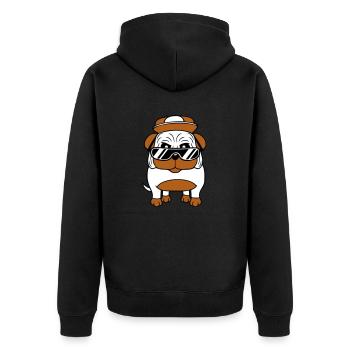 chien carlin cool lunettes de soleil cappy cap ados - Veste à capuche bio Premium Unisexe - noir - Dos - Nico (187cm)