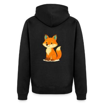 fuchs comic - Unisex Premium Bio Zip Hoodie - Schwarz - Hinten - Nico (187cm)