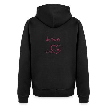 tu as trouvé mon cœur en italien - Veste à capuche bio Premium Unisexe - noir - Dos - Nico (187cm)