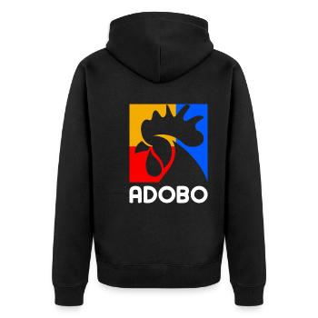 Adobo-Design für stolze Pinoys - Unisex Premium Bio Zip Hoodie - Schwarz - Hinten - Nico (187cm)
