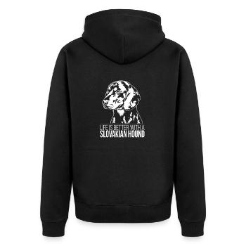 La vie du chien courant slovaque est meilleure Chiens Chien Wilsigns - Veste à capuche bio Premium Unisexe - noir - Dos - Nico (187cm)