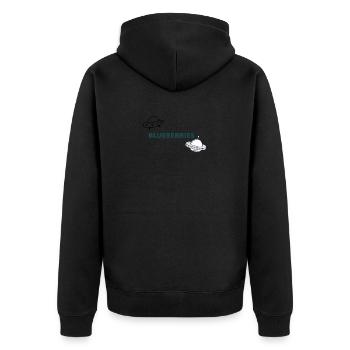 Ufoprint - Unisex Premium Bio Zip Hoodie - Schwarz - Hinten - Nico (187cm)