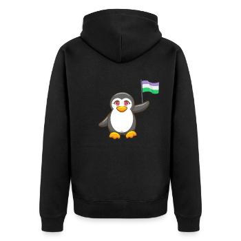 Antarctique Animal Gay Pride Pingouin Genderqueer LGBT - Veste à capuche bio Premium Unisexe - noir - Dos - Nico (187cm)