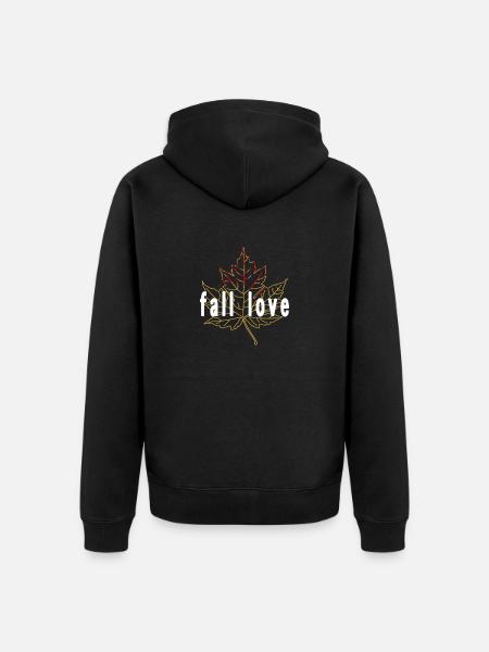 fall love Herbst bunt - Unisex Premium Bio Zip Hoodie - Schwarz