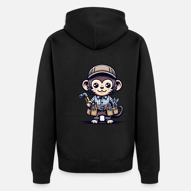 Artisan singe mignon - Veste à capuche bio Premium Unisexe - noir