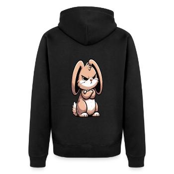 Kaninchen Hase Hasen langohr Klopfer Rammler - Unisex Premium Bio Zip Hoodie - Schwarz - Hinten - Nico (187cm)