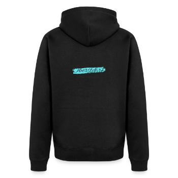 Oberstorf Bayern - Unisex Premium Bio Zip Hoodie - Schwarz - Hinten - Nico (187cm)