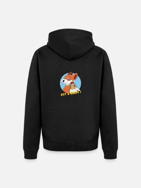 KOT AND GOUPI - Unisex Premium Organic Zip Hoodie - black