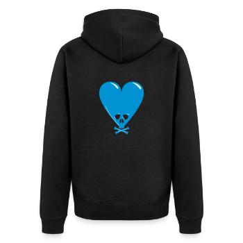 Noir Saint-Valentin - Veste à capuche bio Premium Unisexe - noir - Dos - Nico (187cm)