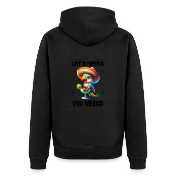 Let's Fiesta Viva Mexico Parrot - Unisex Premium Organic Zip Hoodie - black - Back - Nico (187cm)