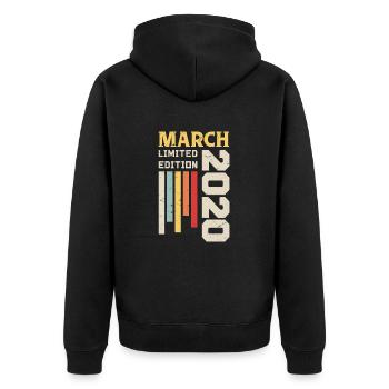 Mars 2020 - Cadeau anniversaire Mars 2020 Mars - Veste à capuche bio Premium Unisexe - noir - Dos - Nico (187cm)