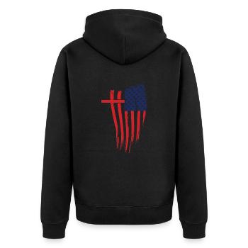 Team Jesus Christ Christianity Religion Christ - Unisex Premium Organic Zip Hoodie - black - Back - Nico (187cm)