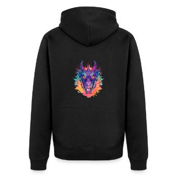 Dragon Watercolor - Unisex Premium Organic Zip Hoodie - black - Back - Nico (187cm)