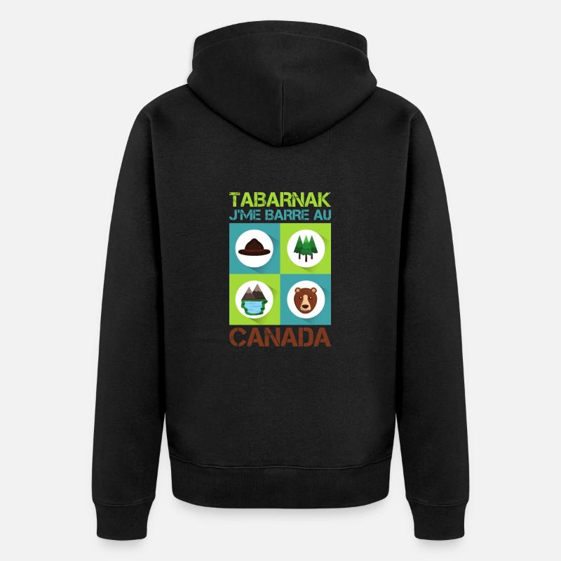 Tabarnak Je Me Barre Au Canada, Feuille D'érable - Veste à capuche bio Premium Unisexe - noir