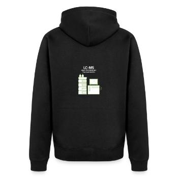 LCMS Liquid Chromatography Mass Spectrometry - Unisex Premium Organic Zip Hoodie - black - Back - Nico (187cm)