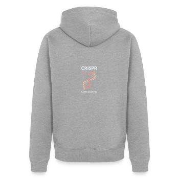 CRISPR - Unisex Premium Organic Zip Hoodie - heather grey - Back - Nico (187cm)