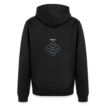 PDCA Planifier, Vérifier, Agir - Veste à capuche bio Premium Unisexe - noir - Dos - Nico (187cm)