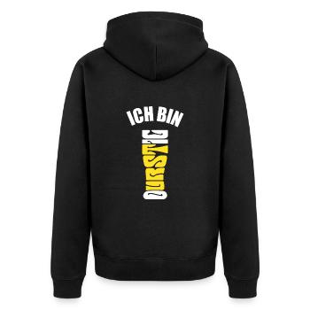 Durst - Bier trinken - Ich bin durstig - Spruch - Unisex Premium Bio Zip Hoodie - Schwarz - Hinten - Nico (187cm)