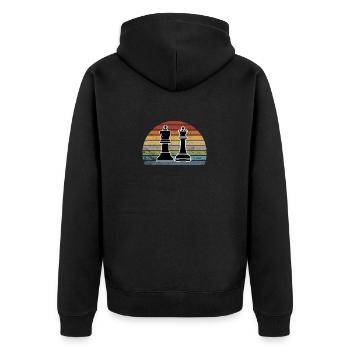 Relationship Chess Couple Gift Friend Girlfriend - Unisex Premium Organic Zip Hoodie - black - Back - Nico (187cm)