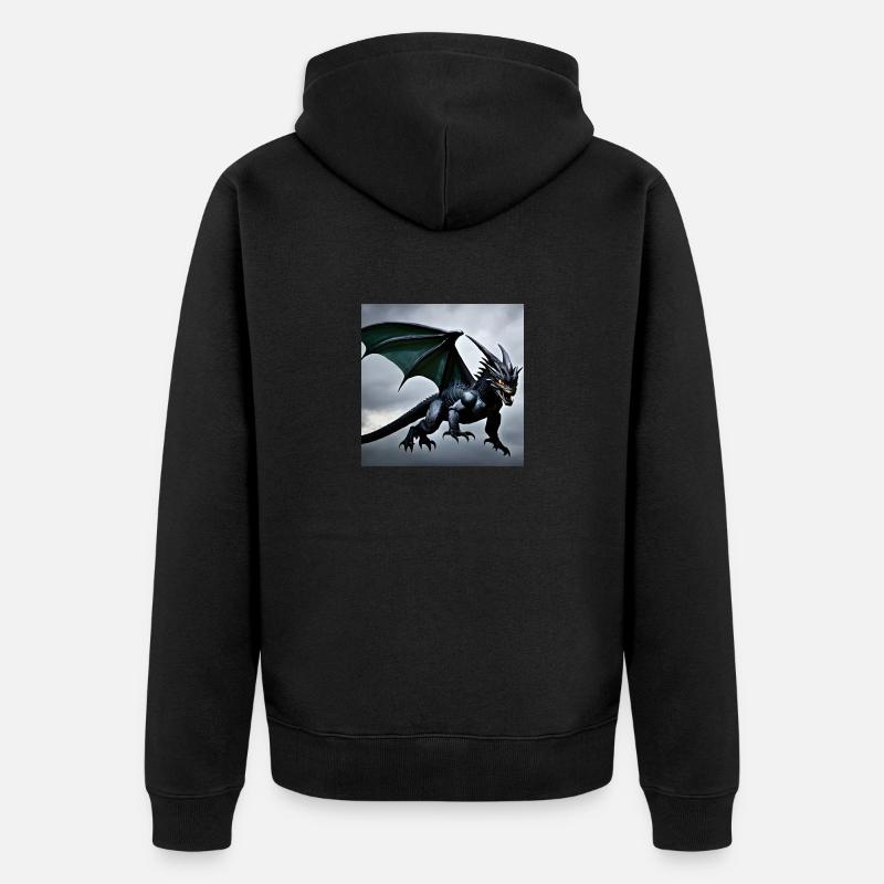 DragonGodzilla - Veste à capuche bio Premium Unisexe - noir