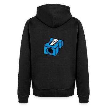 taille-crayon - Veste à capuche bio Premium Unisexe - noir - Dos - Nico (187cm)