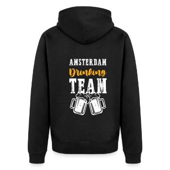 Équipe de buveurs d’Amsterdam - Veste à capuche bio Premium Unisexe - noir - Dos - Nico (187cm)