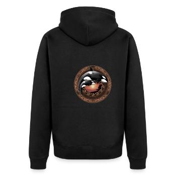 Orca killer whale - Unisex Premium Organic Zip Hoodie - black - Back - Nico (187cm)