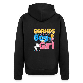 Gramps rose ou bleu t’aime le meilleur grand-père de tous les temps - Veste à capuche bio Premium Unisexe - noir - Dos - Nico (187cm)
