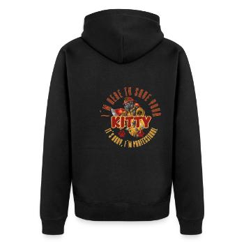 Feuerwehrmann Feuerwehr & Sprüche - Unisex Premium Bio Zip Hoodie - Schwarz - Hinten - Nico (187cm)