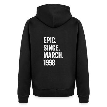 25 Years Epic Since March 1998 25th Birthday - Unisex Premium Organic Zip Hoodie - black - Back - Nico (187cm)
