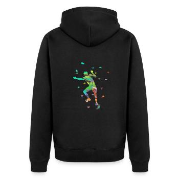 Bloc, Sports, Escalade, Sports, Graffiti - Veste à capuche bio Premium Unisexe - noir - Dos - Nico (187cm)