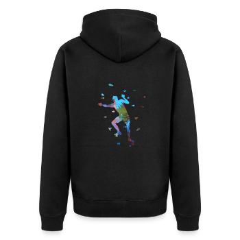 Bloc, Sports, Escalade, Sports, Graffiti - Veste à capuche bio Premium Unisexe - noir - Dos - Nico (187cm)