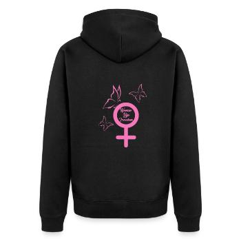 Femme Vie Liberté, Papillons,Iran,Drapeau - Veste à capuche bio Premium Unisexe - noir - Dos - Nico (187cm)