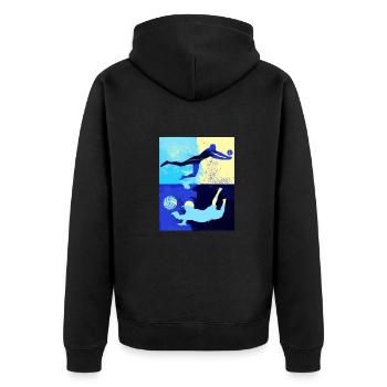 volleyball, volleyballer, Beachball,Graffiti - Unisex Premium Bio Zip Hoodie - Schwarz - Hinten - Nico (187cm)