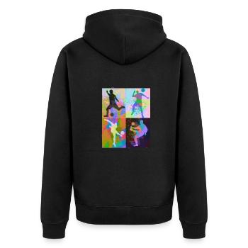 Soccer ,Soccer Player , Soccer,Graffiti,Colorful - Unisex Premium Organic Zip Hoodie - black - Back - Nico (187cm)