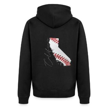 Californie (États-Unis) | Vrai baseball | Carte Sct - Veste à capuche bio Premium Unisexe - noir - Dos - Nico (187cm)