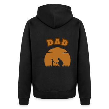 Papa Jeune Fils Brun - Veste à capuche bio Premium Unisexe - noir - Dos - Nico (187cm)