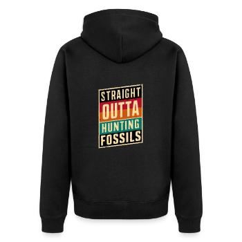 Straight Outta Aventure de chasse aux fossiles - Veste à capuche bio Premium Unisexe - noir - Dos - Nico (187cm)