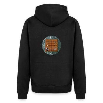 Zug 37, AlphaGo vs. Lee Sedol - Unisex Premium Bio Zip Hoodie - Schwarz - Hinten - Nico (187cm)