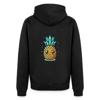 COCKTAIL DE FRUITS TROPICAUX À L’ANANAS PINA COLADA - Veste à capuche bio Premium Unisexe - noir - Dos - Nico (187cm)