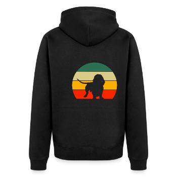 Retro Dog Dachshund - Unisex Premium Organic Zip Hoodie - black - Back - Nico (187cm)