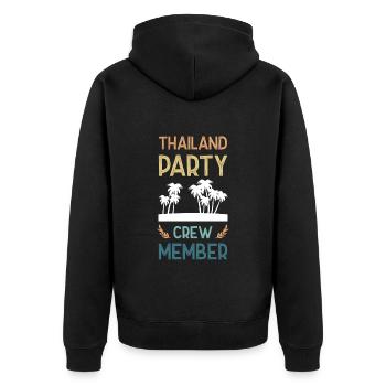 Thailand Party Crew - Unisex Premium Bio Zip Hoodie - Schwarz - Hinten - Nico (187cm)