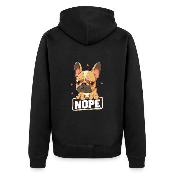 Bouledogue français Nope - Veste à capuche bio Premium Unisexe - noir - Dos - Nico (187cm)
