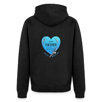 best father - Unisex Premium Bio Zip Hoodie - Schwarz - Hinten - Nico (187cm)