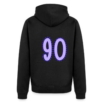 90. 90 ANS. 90e ANNIVERSAIRE. ANNIVERSAIRE 90 ANS. - Veste à capuche bio Premium Unisexe - noir - Dos - Nico (187cm)