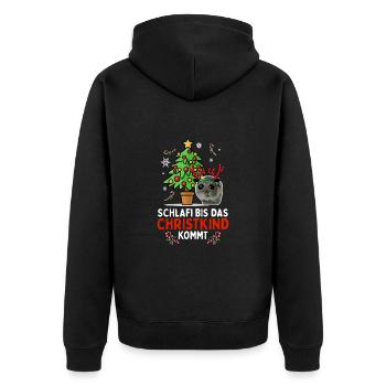 Schlaf Bis Das Christkind Kommt Hamster - Unisex Premium Bio Zip Hoodie - Schwarz - Hinten - Nico (187cm)