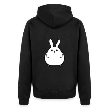 Bunny Funny Easter - Unisex Premium Organic Zip Hoodie - black - Back - Nico (187cm)