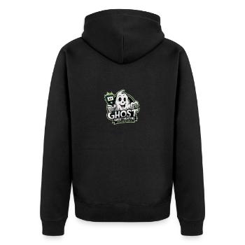 Funny ghosthunter design - Unisex Premium Organic Zip Hoodie - black - Back - Nico (187cm)